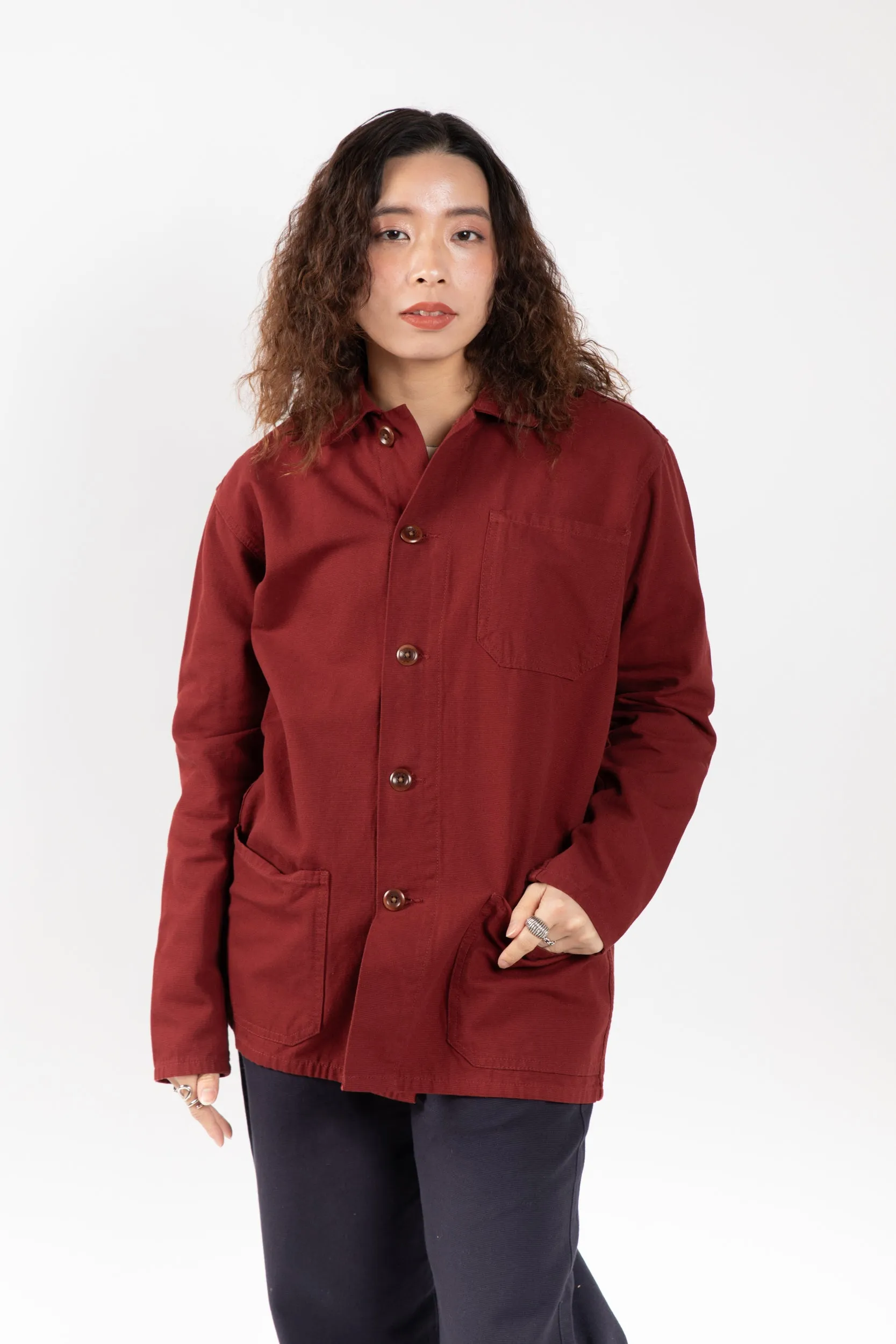 3001 Button Overshirt | Merlot