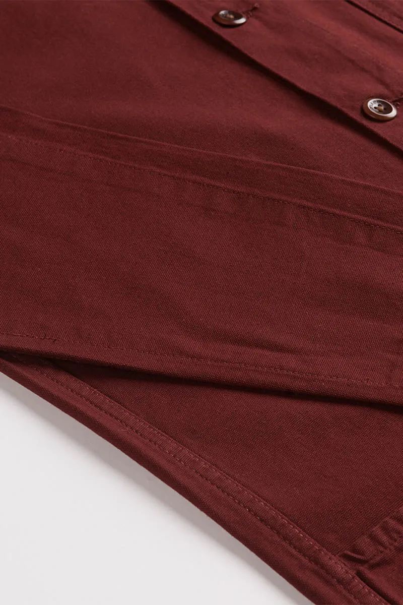 3001 Button Overshirt | Merlot