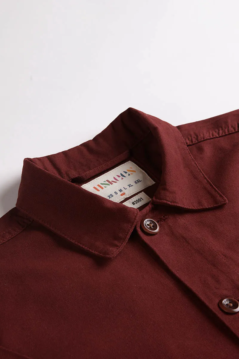 3001 Button Overshirt | Merlot