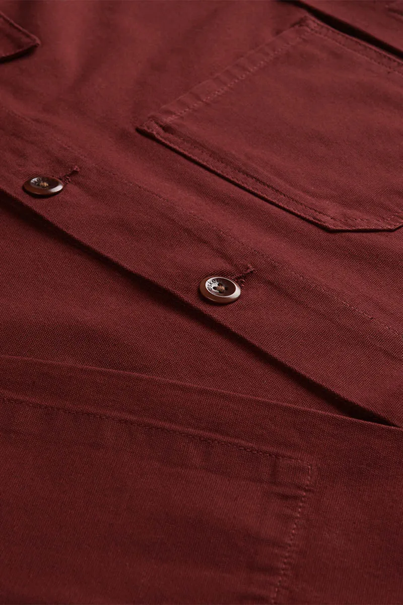 3001 Button Overshirt | Merlot