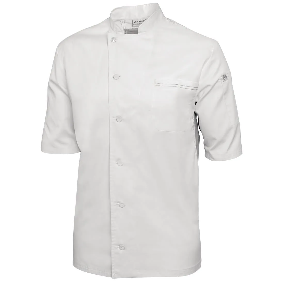 B205-M Chef Works Valais Signature Series Unisex Chefs Jacket White M