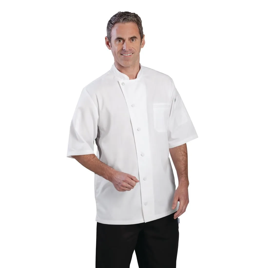 B205-M Chef Works Valais Signature Series Unisex Chefs Jacket White M