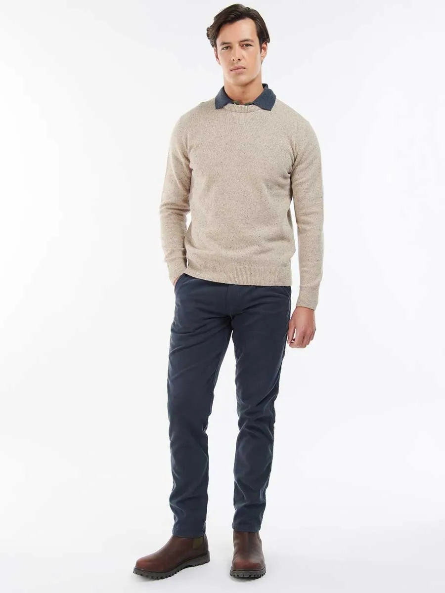 BARBOUR Tisbury Lambswool Crew Neck Pullover - Mens - Stone