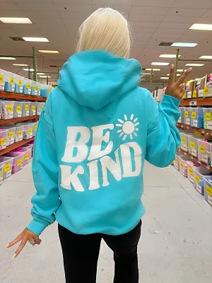 Be Kind Groovy Turquoise Hoodie