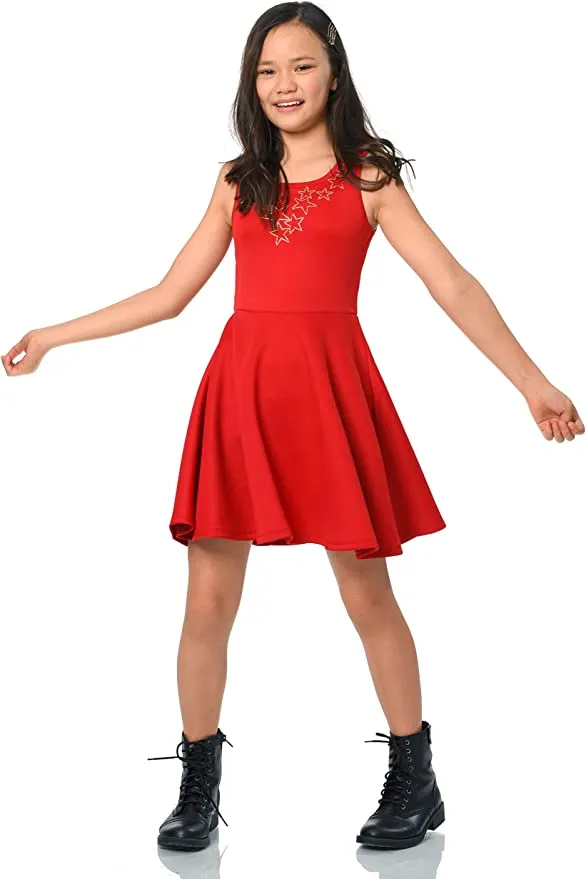 Big Girls Star Bib Skater Dress