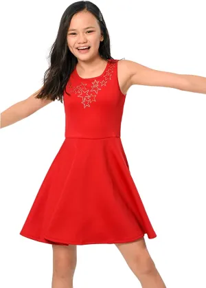 Big Girls Star Bib Skater Dress