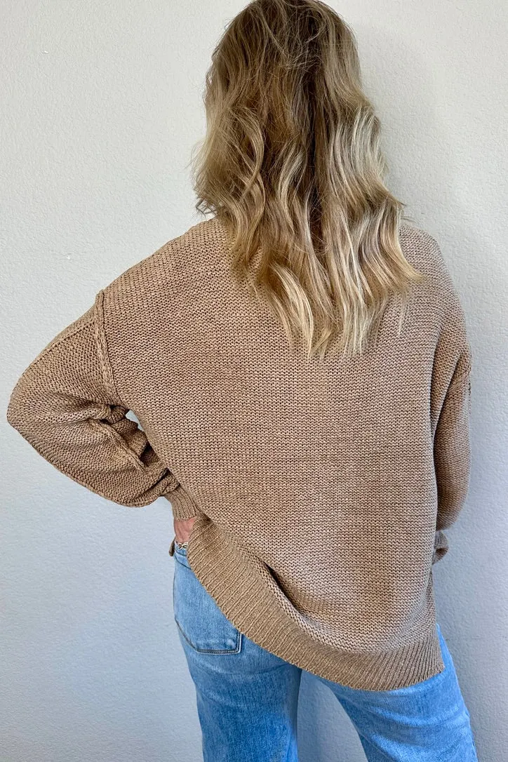 Blair Raw Edge V-Neck Sweater