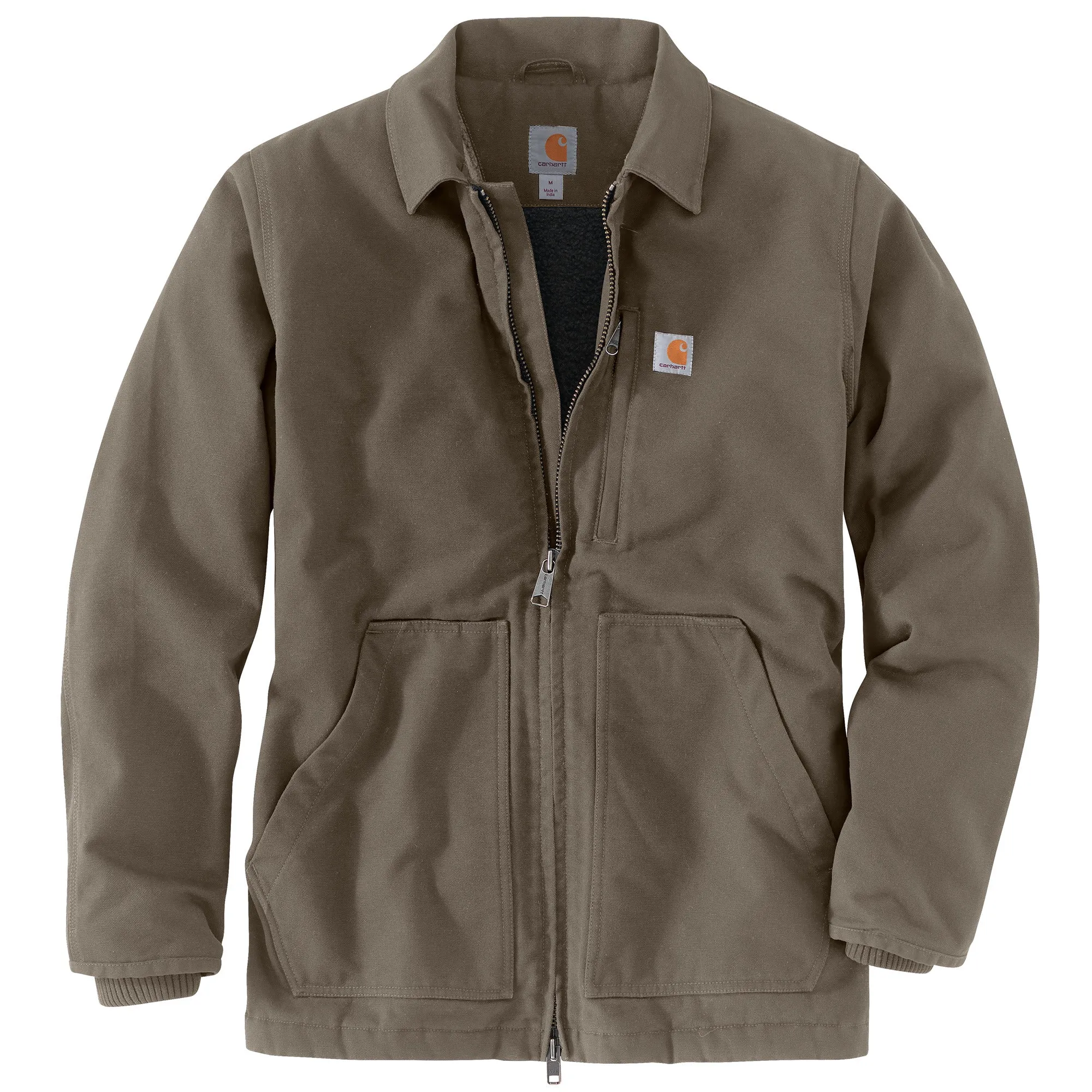 Carhartt Men's Loose Fit Washed Duck Sherpa-Lined Coat