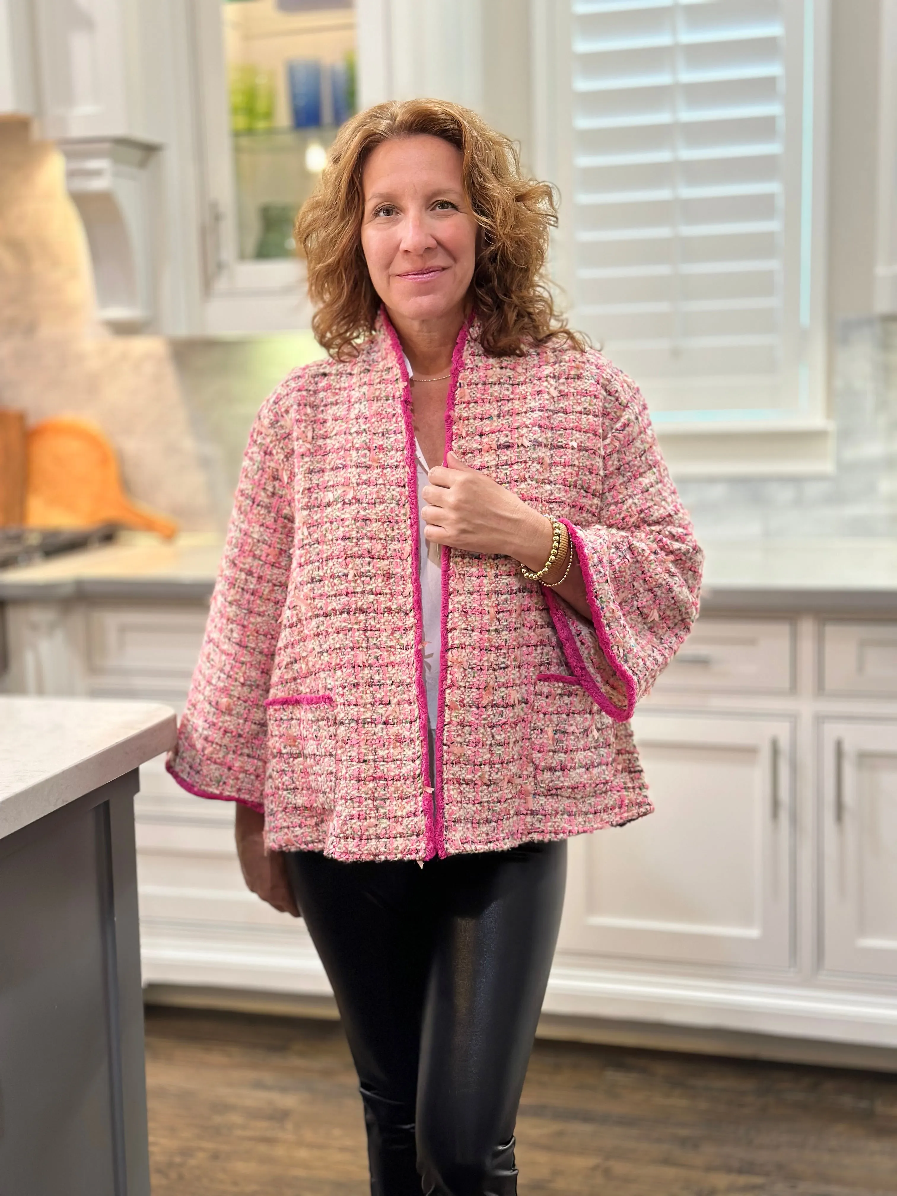 Caryn Lawn Bridget Tweed Jacket in Pink