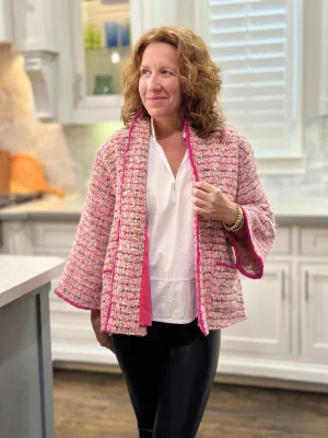 Caryn Lawn Bridget Tweed Jacket in Pink