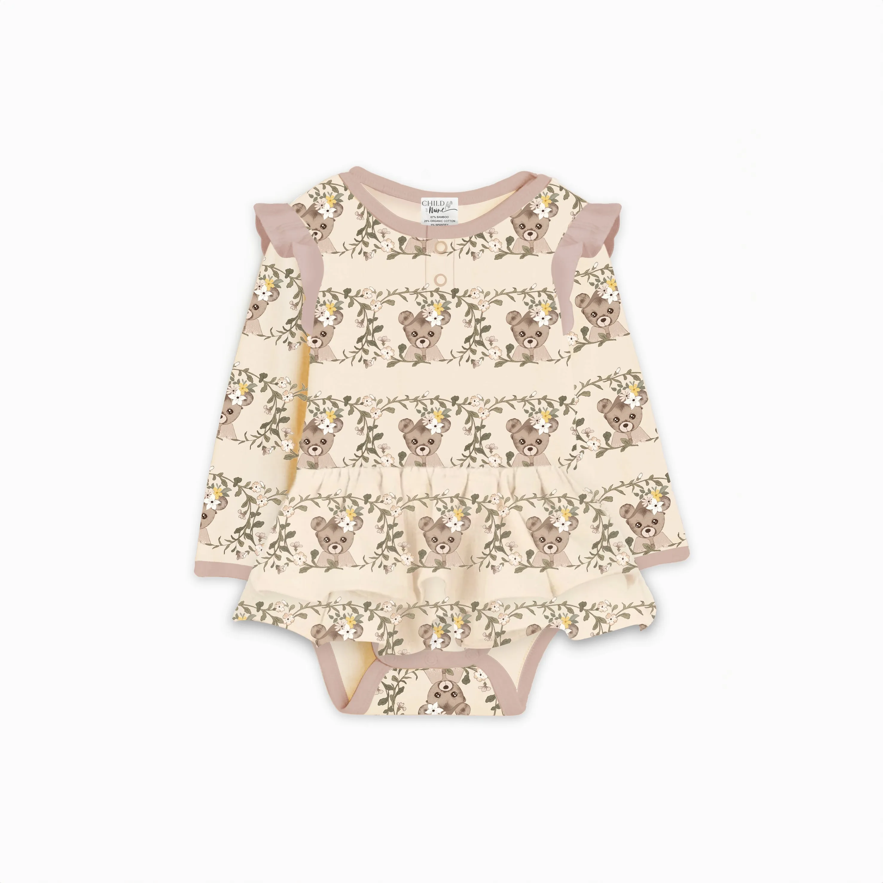 CHILD OF MINE ONESIE FLUTTER DRESS - VINTAGE TEDDIES