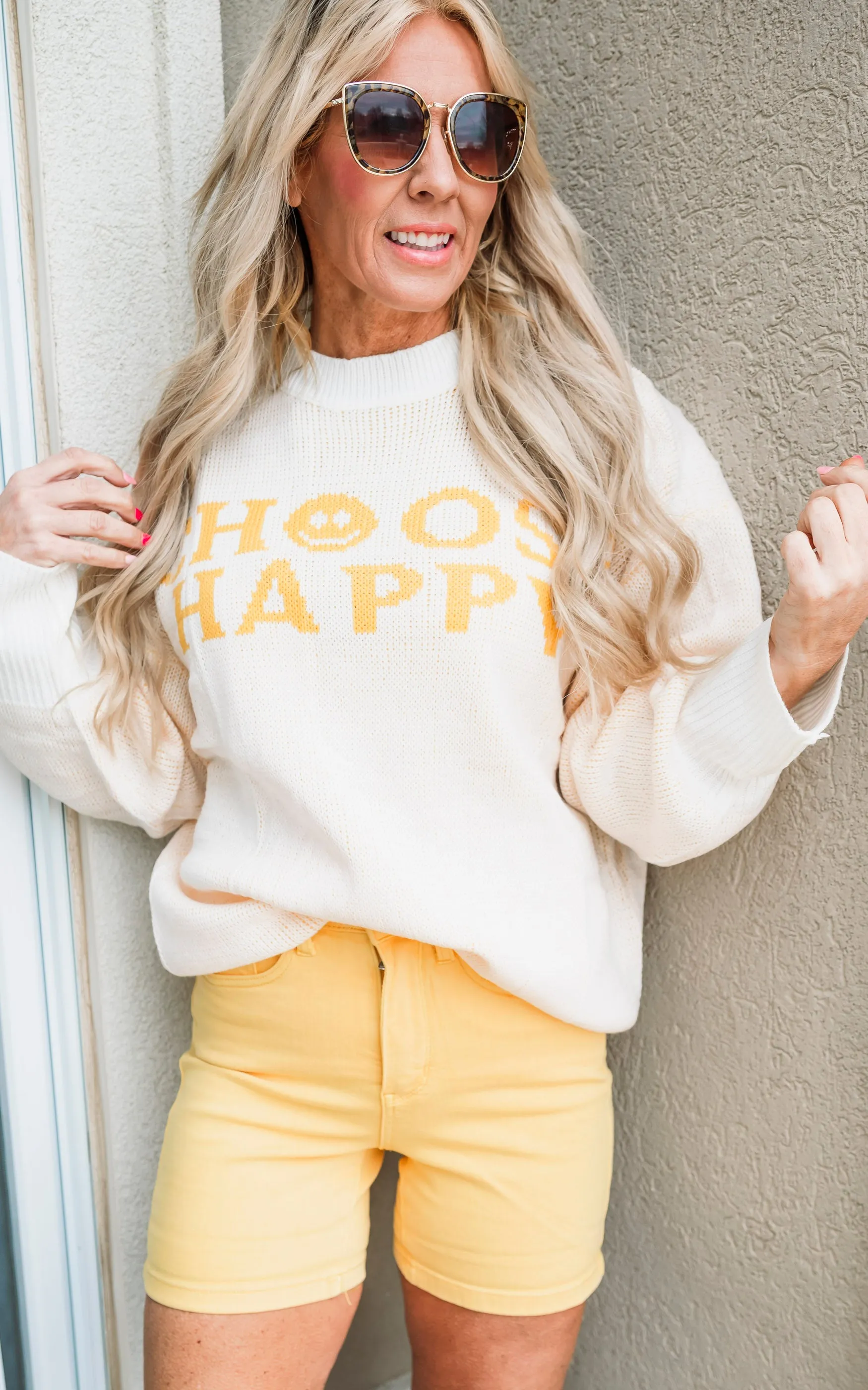 Choose Happy Oversized Sweater - Final Sale