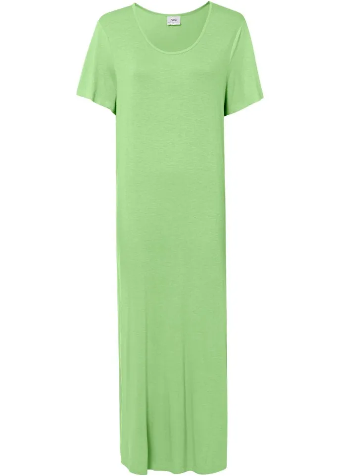 Comfortable fit shirt dress with a midi length slit Bpc Bonprix Collection, green