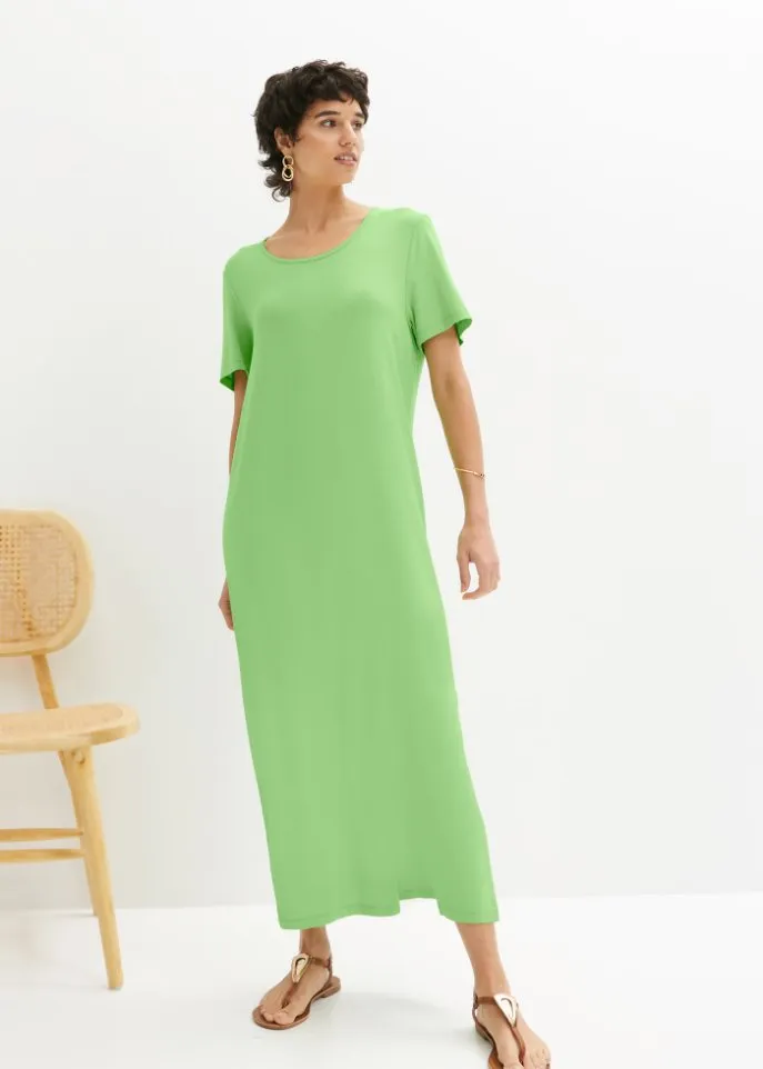 Comfortable fit shirt dress with a midi length slit Bpc Bonprix Collection, green