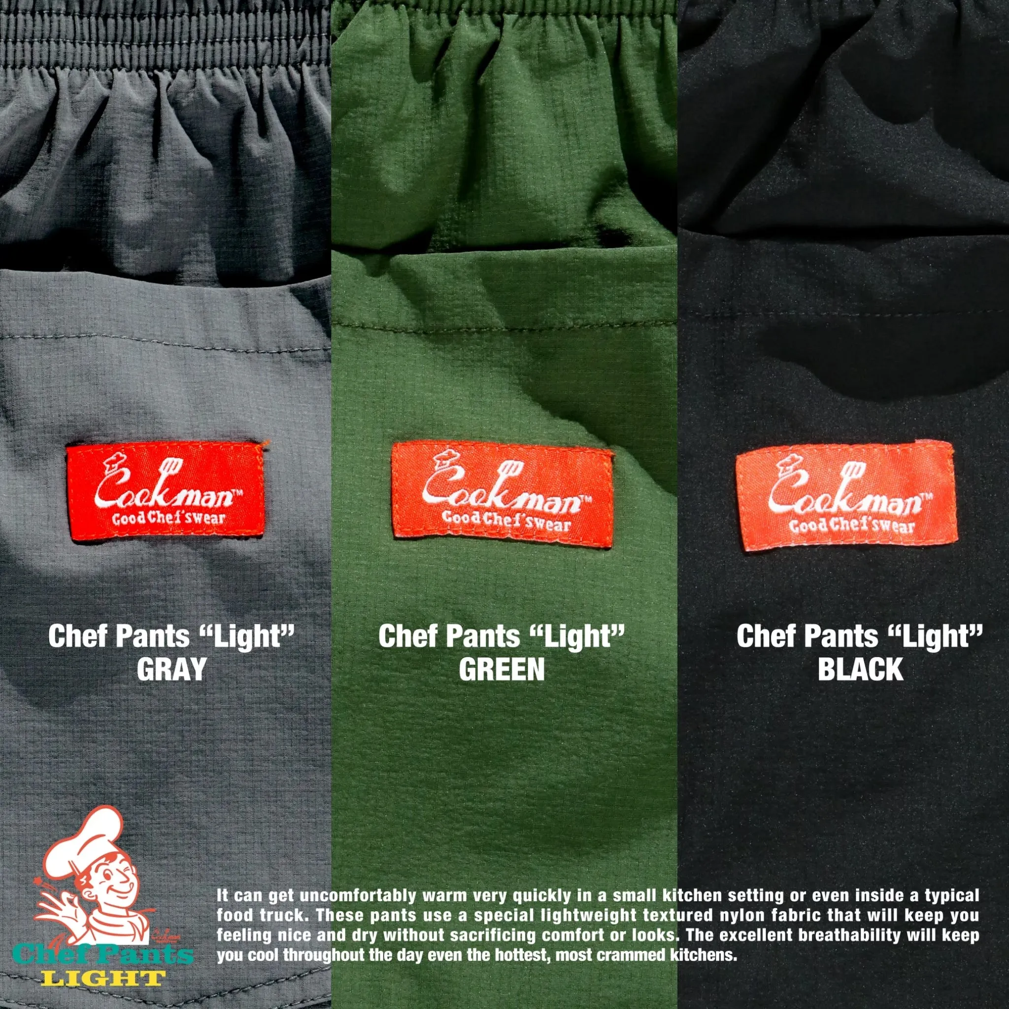 Cookman Chef Pants - "Light" : Green