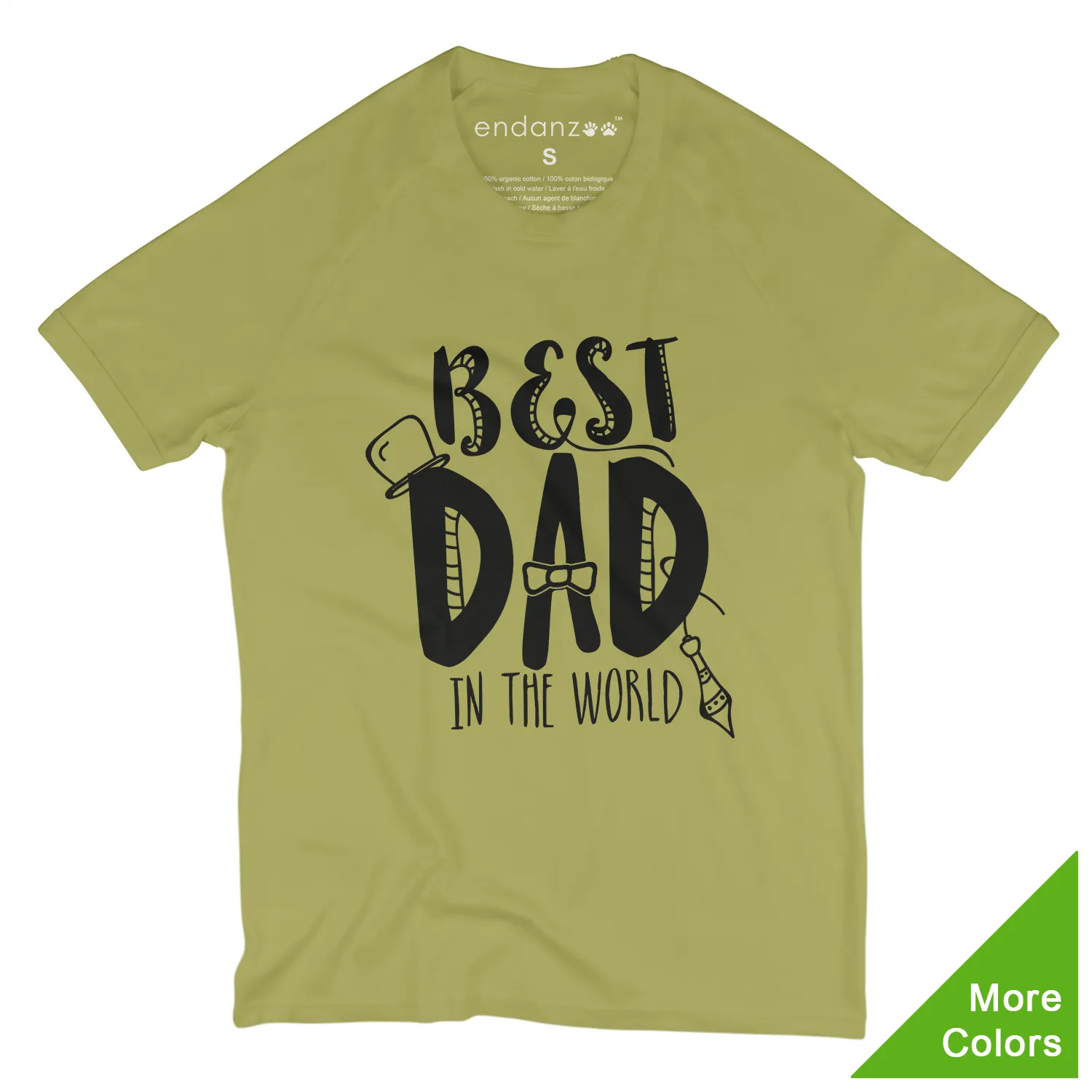 Endanzoo Organic Adult Men Short Sleeve T-shirt for Dad - Best Dad In The World