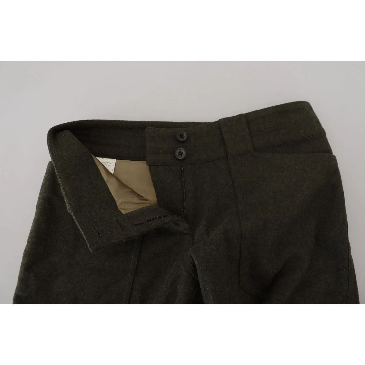 Ermanno Scervino Elegant Tapered Green Wool-Blend Pants