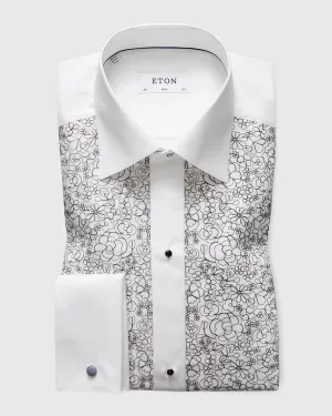 ETON 10000039201 WHITE EMBROIDERED SLIM FC SHIRT