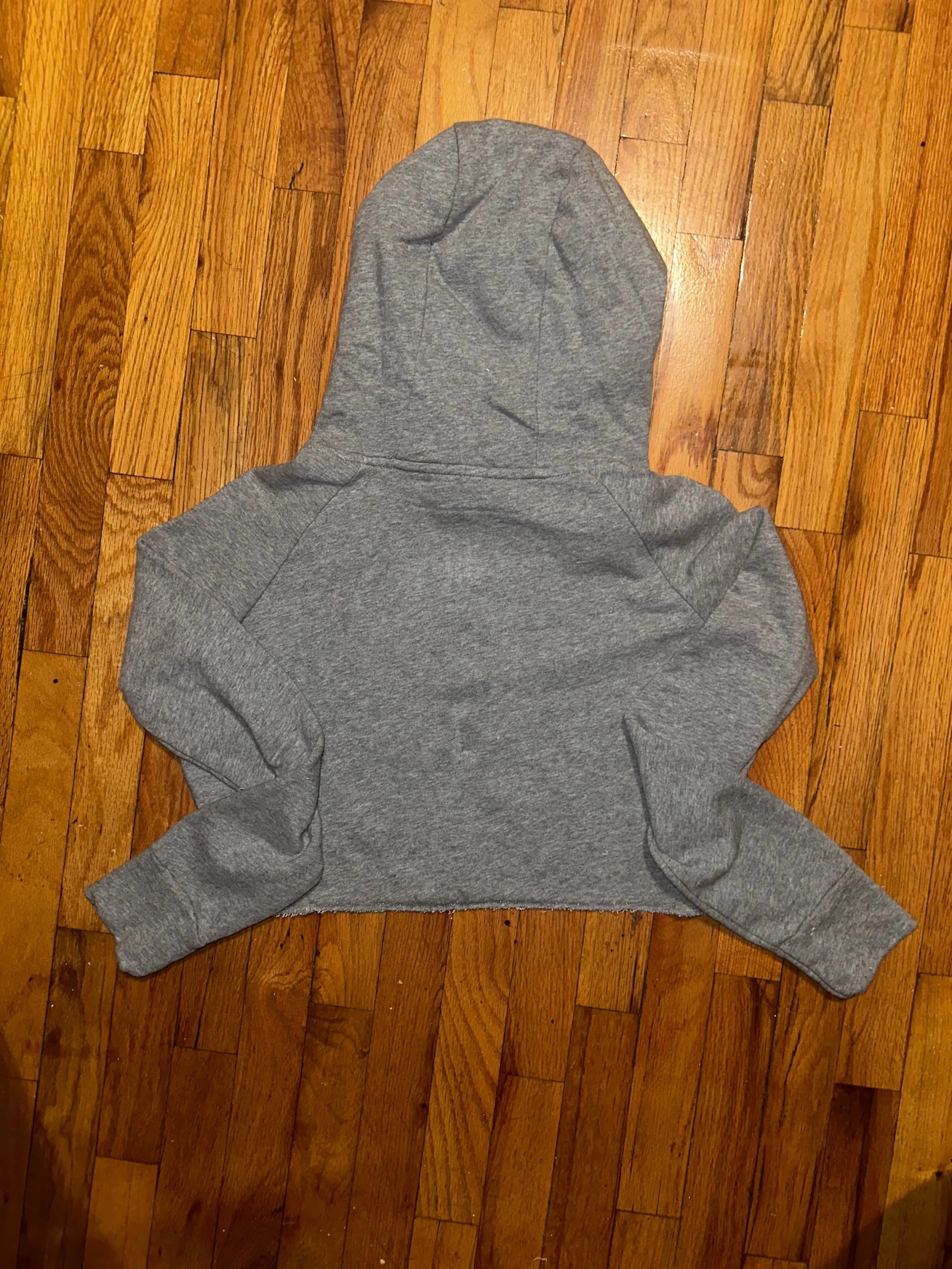 FRENCH TERRY DROP SHOULDER CROPPED HOODIE