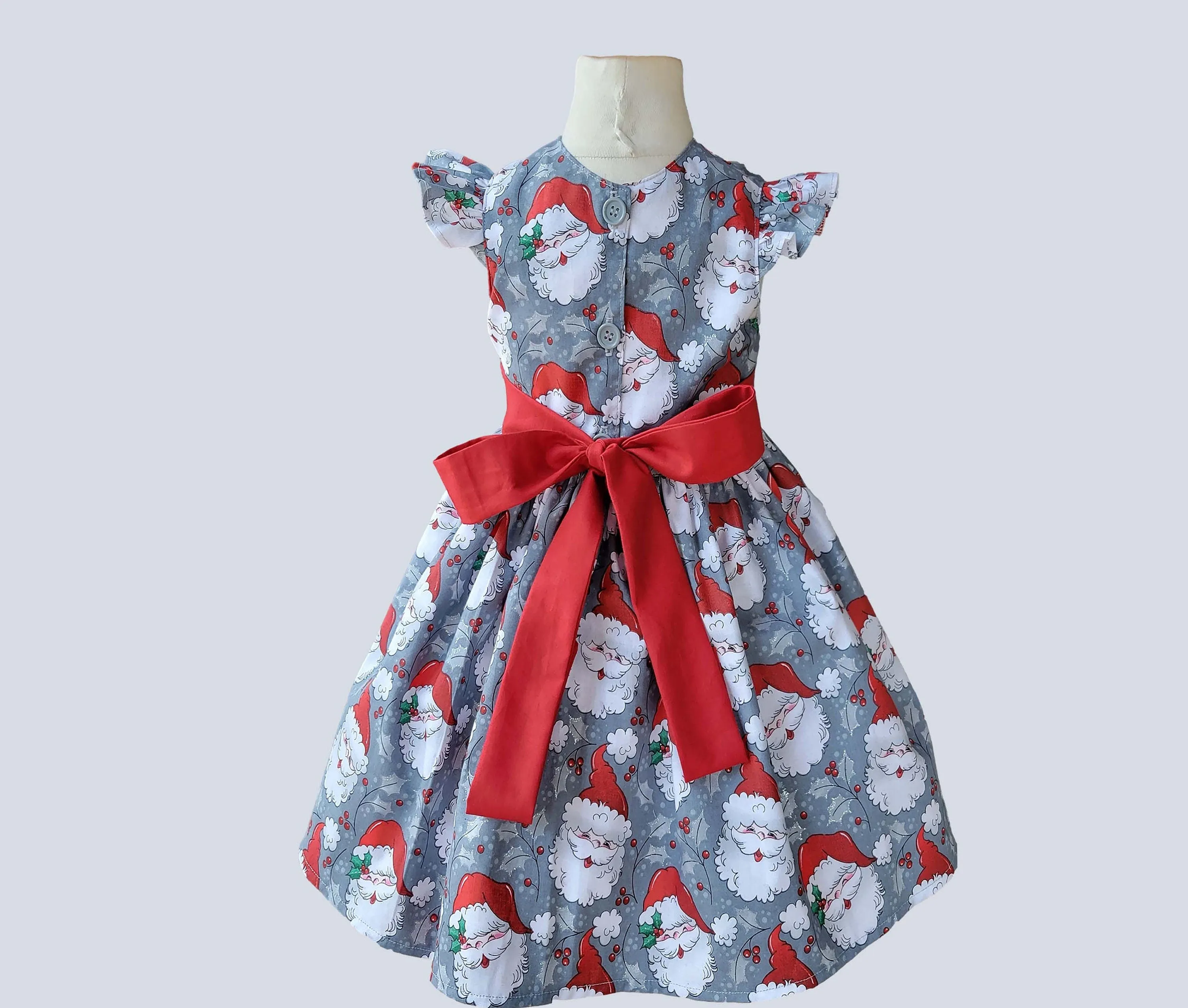 Girls Christmas dress, Toddler Christmas Dress,  Santa Claus Dress, Holiday Girl Dress, Baby First Christmas dress