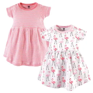 Hudson Baby Cotton Dresses, Flamingos