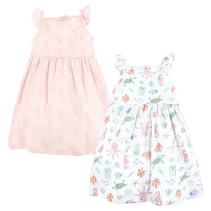 Hudson Baby Cotton Dresses, Pastel Sea