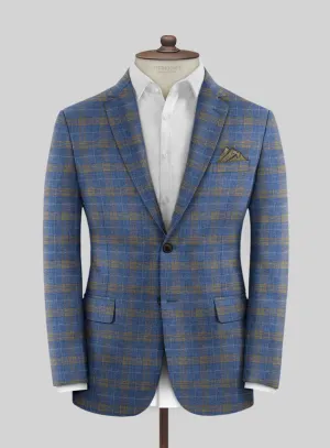 Italian Murano Pelias Blue Wool Linen Jacket