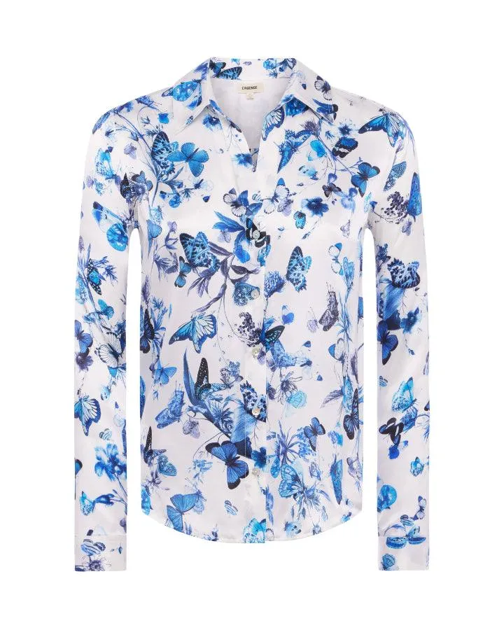 L'Agence Tyler Silk Butterflies Blouse