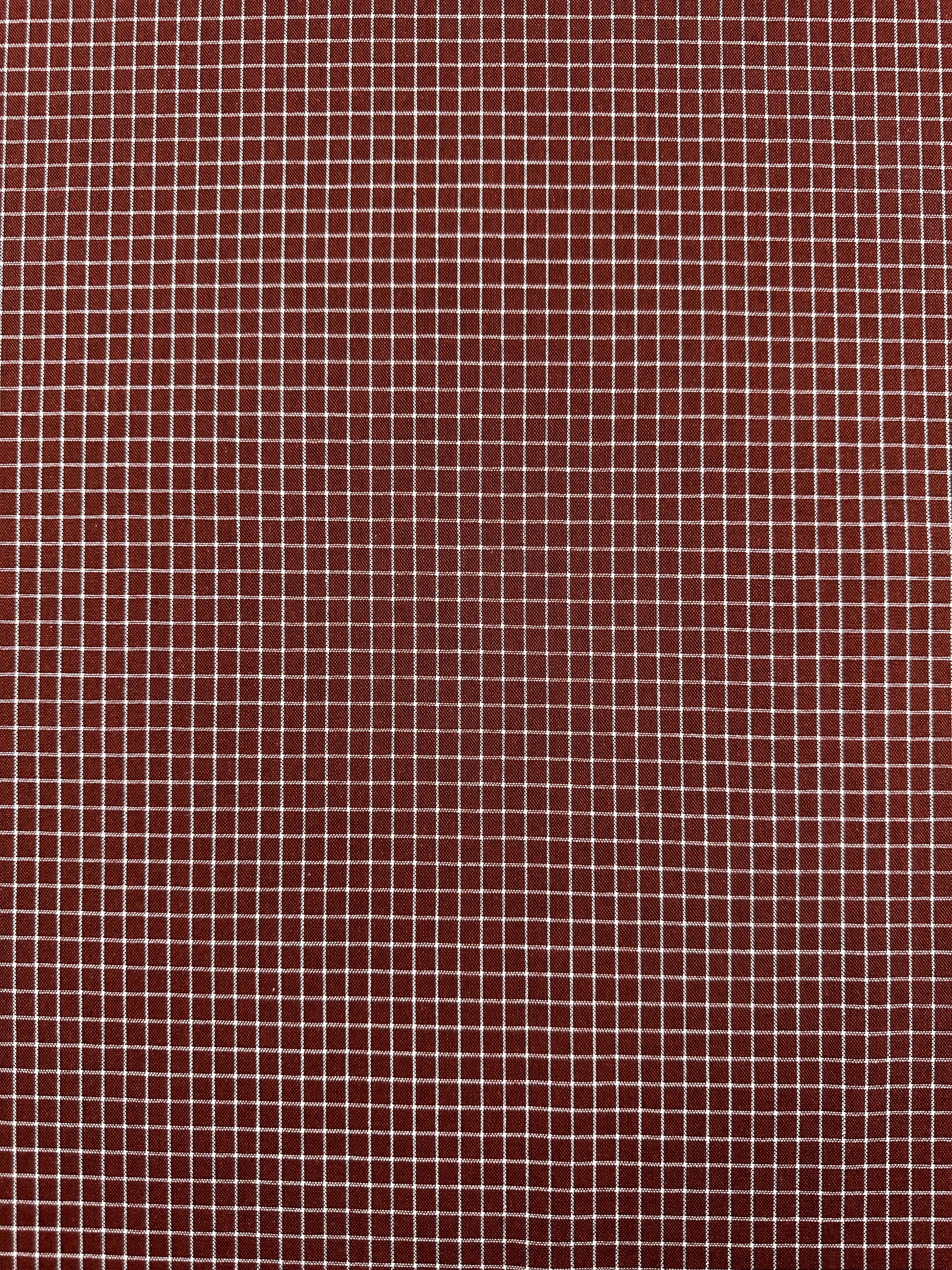 Linen Rayon Grid  - Rosewood - 145cm