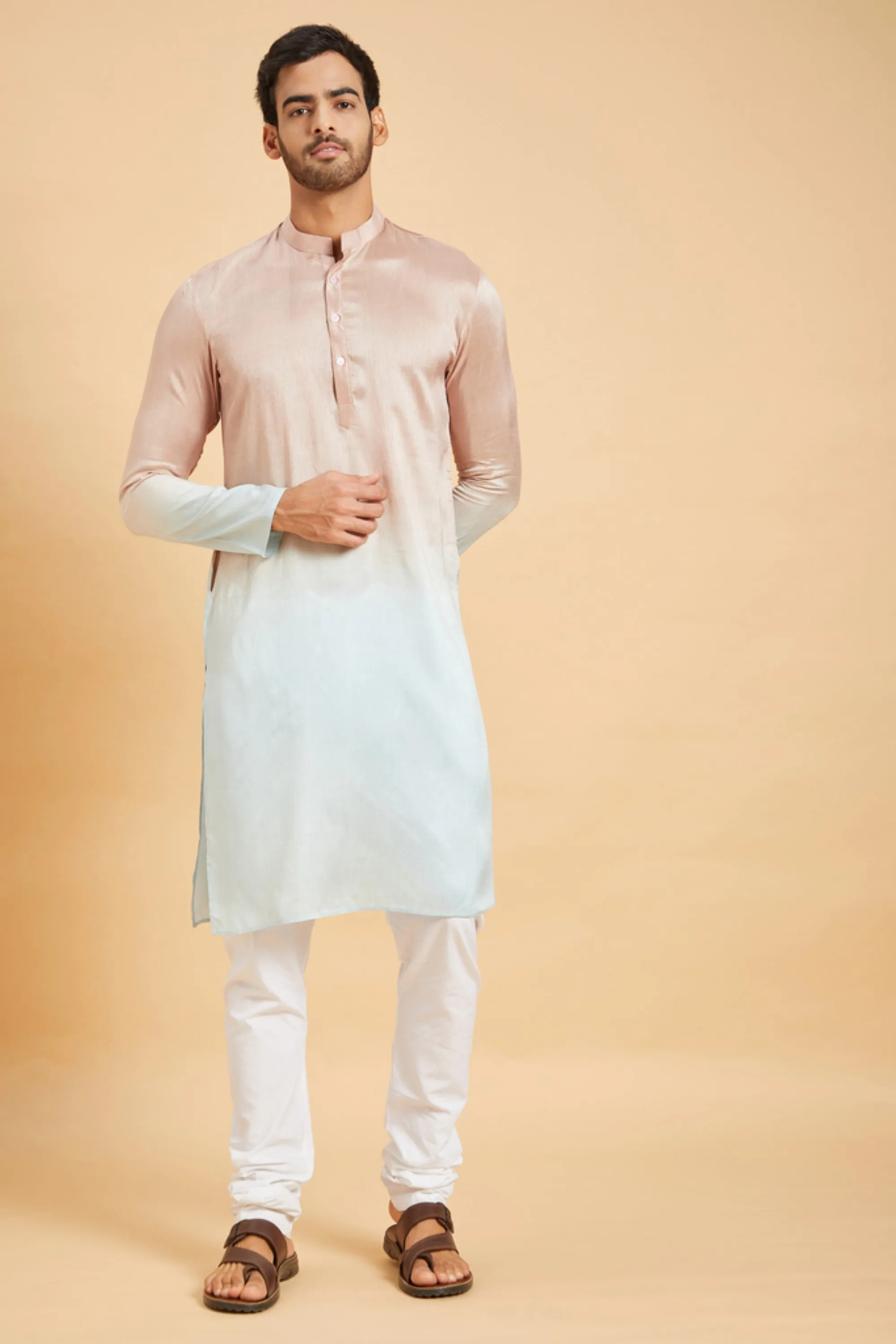 Men's Glidden Ombre Kurta With Crop Pants - Hilo Design