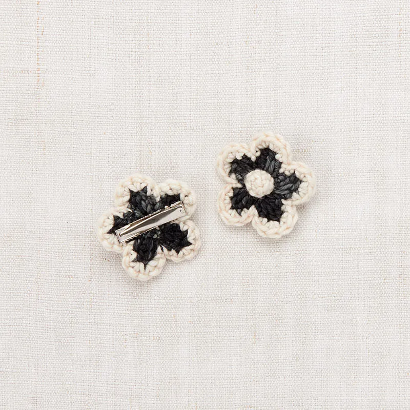 Misha & Puff - Medium Flower hair clips set - Licorice