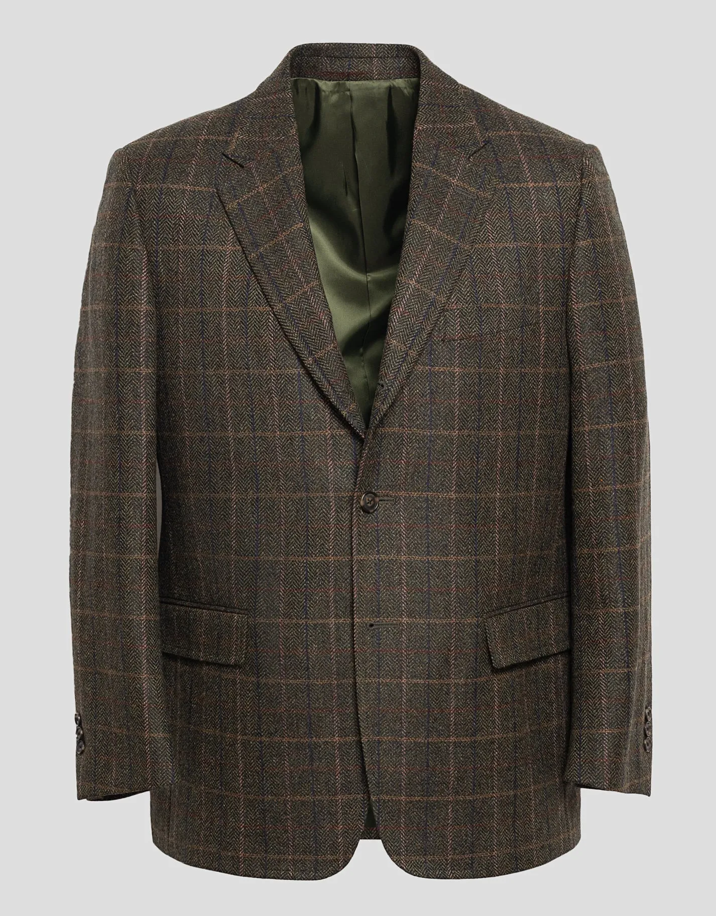 OLIVE HERRINGBONE W/MULTI DECOS SPORT COAT