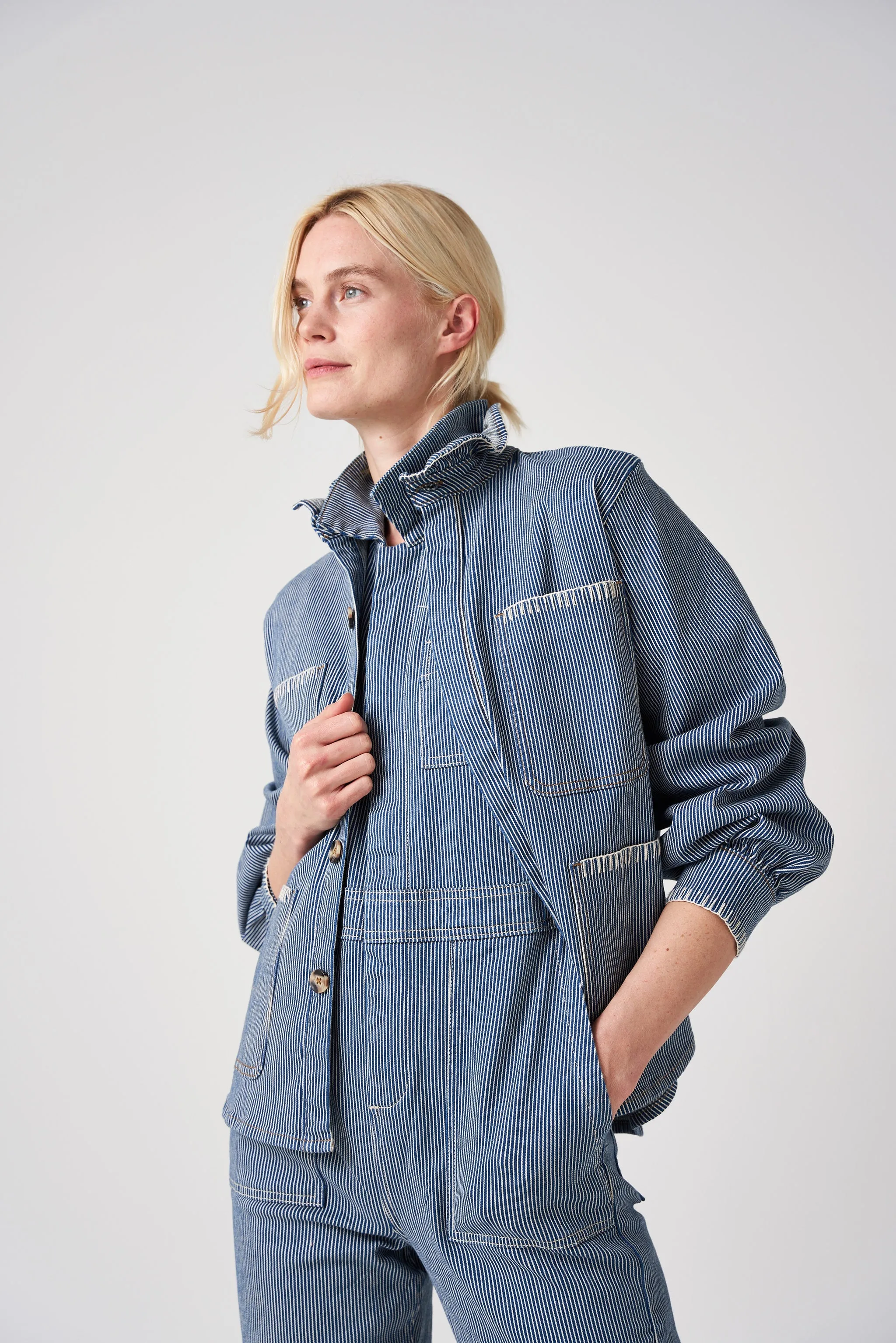 Pablo Jacket in Denim Stripe