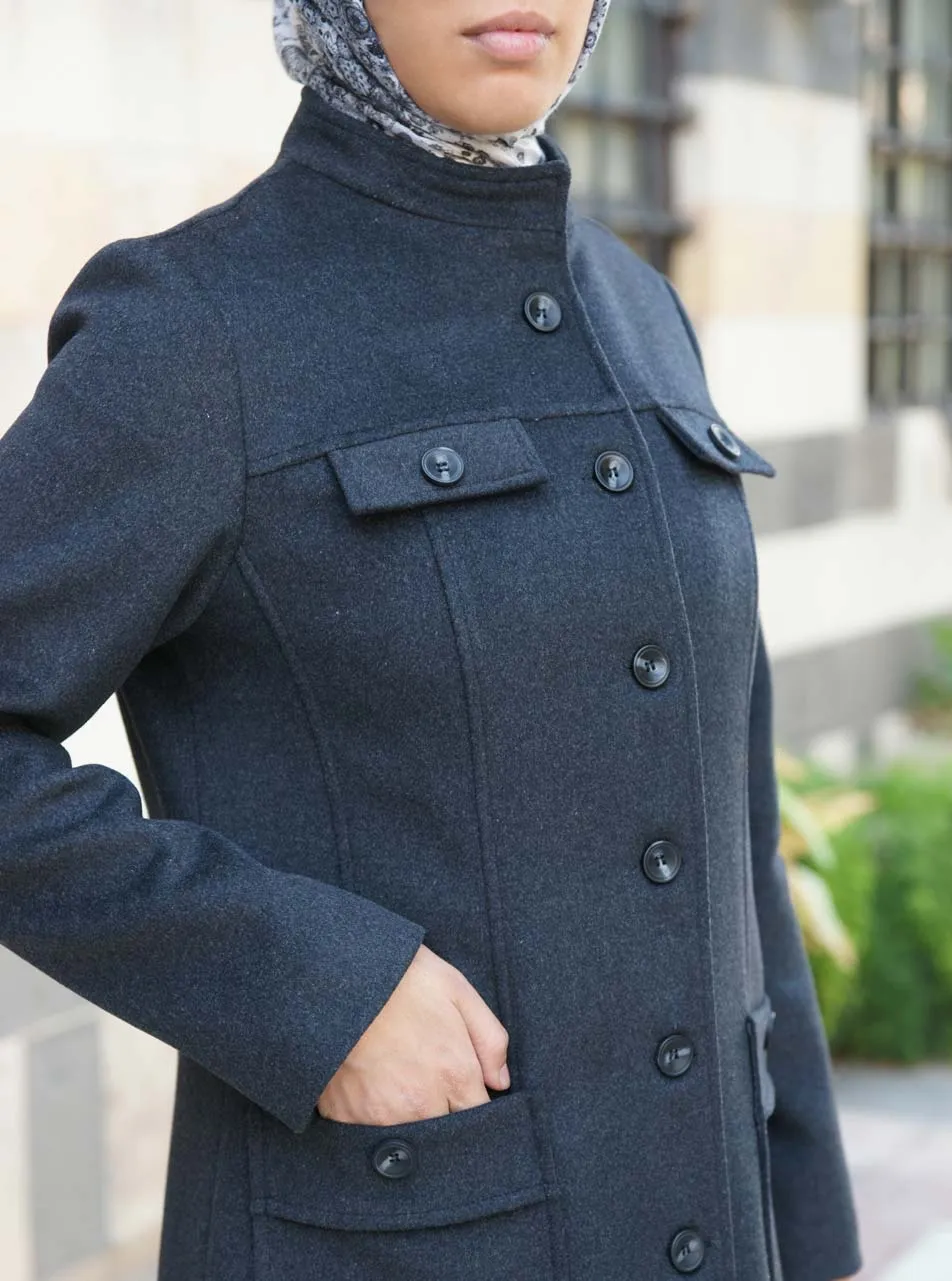 Pocketed Wool Coat