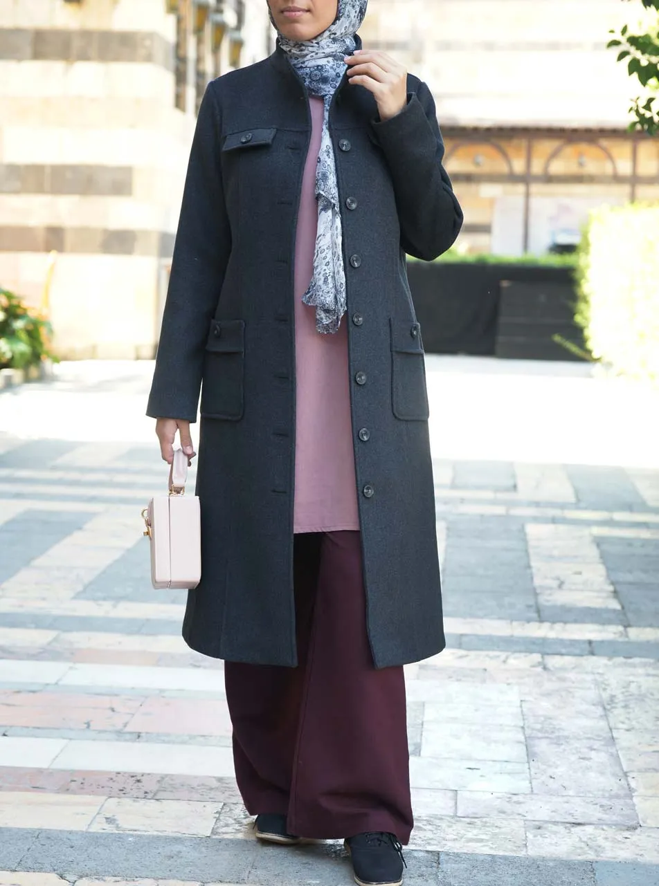 Pocketed Wool Coat