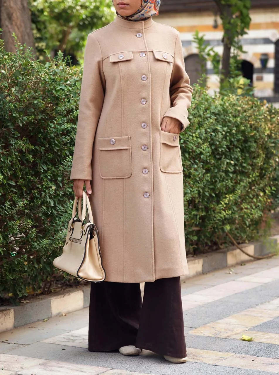 Pocketed Wool Coat