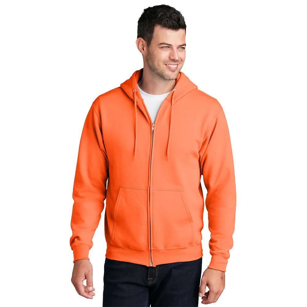 Port & Company® Core Fleece Full-Zip Hooded Sweatshirt - Orange