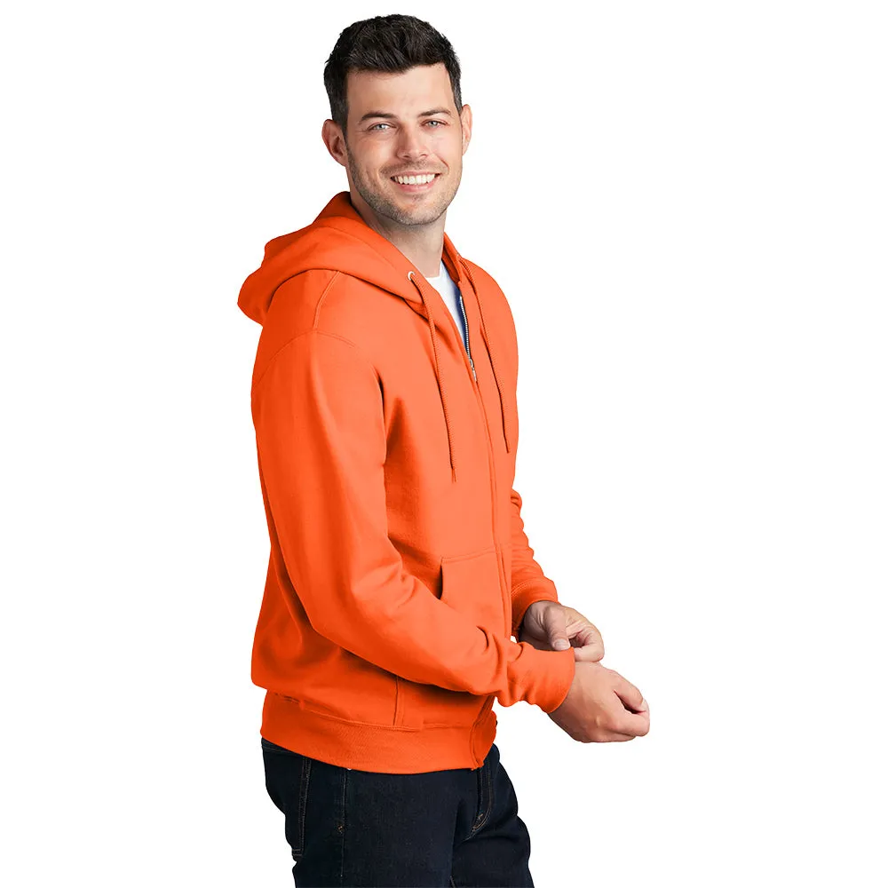 Port & Company® Core Fleece Full-Zip Hooded Sweatshirt - Orange