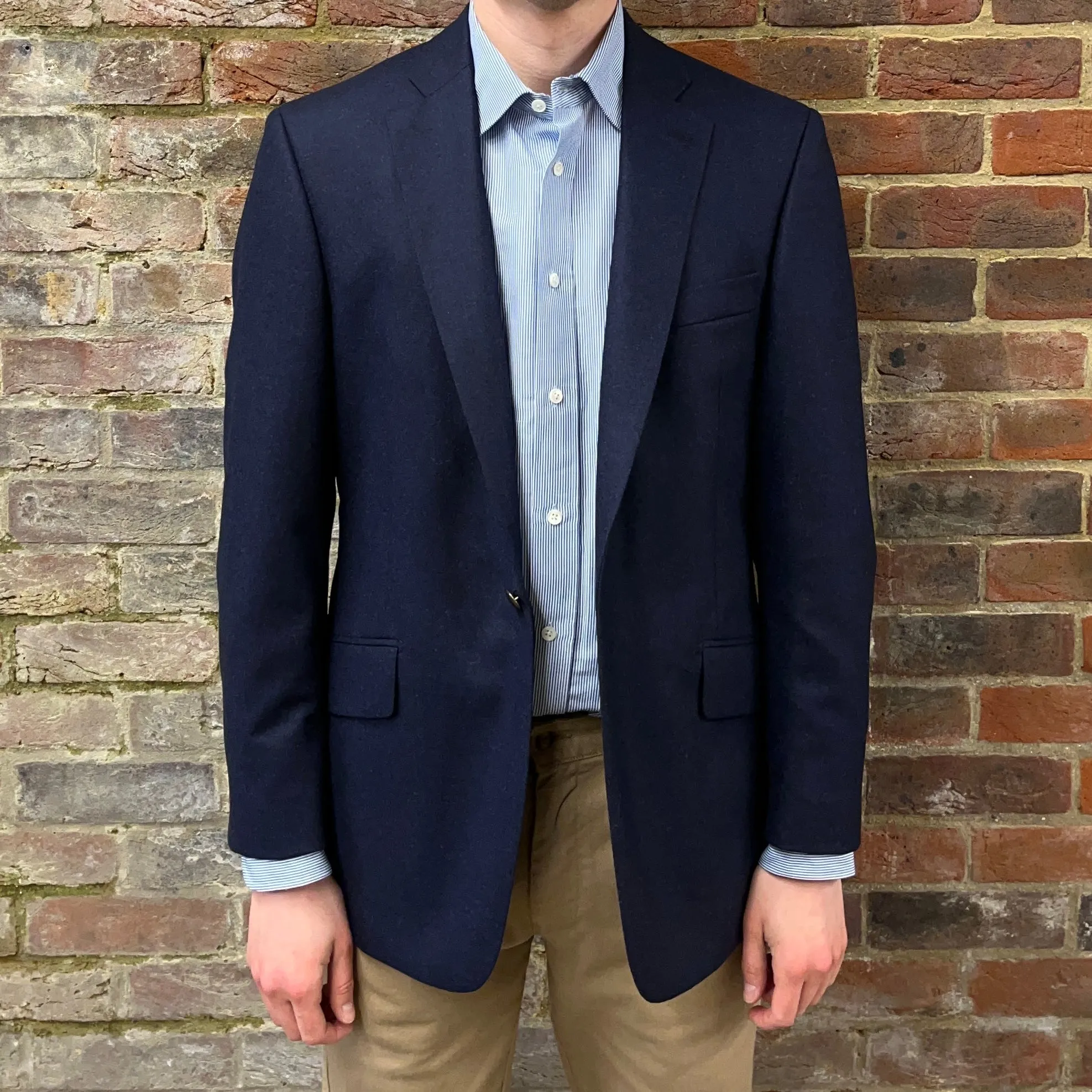 Regent Heritage - 'Navy Flannel' Blazer - Wool Flannel 340g - Draper's Italy