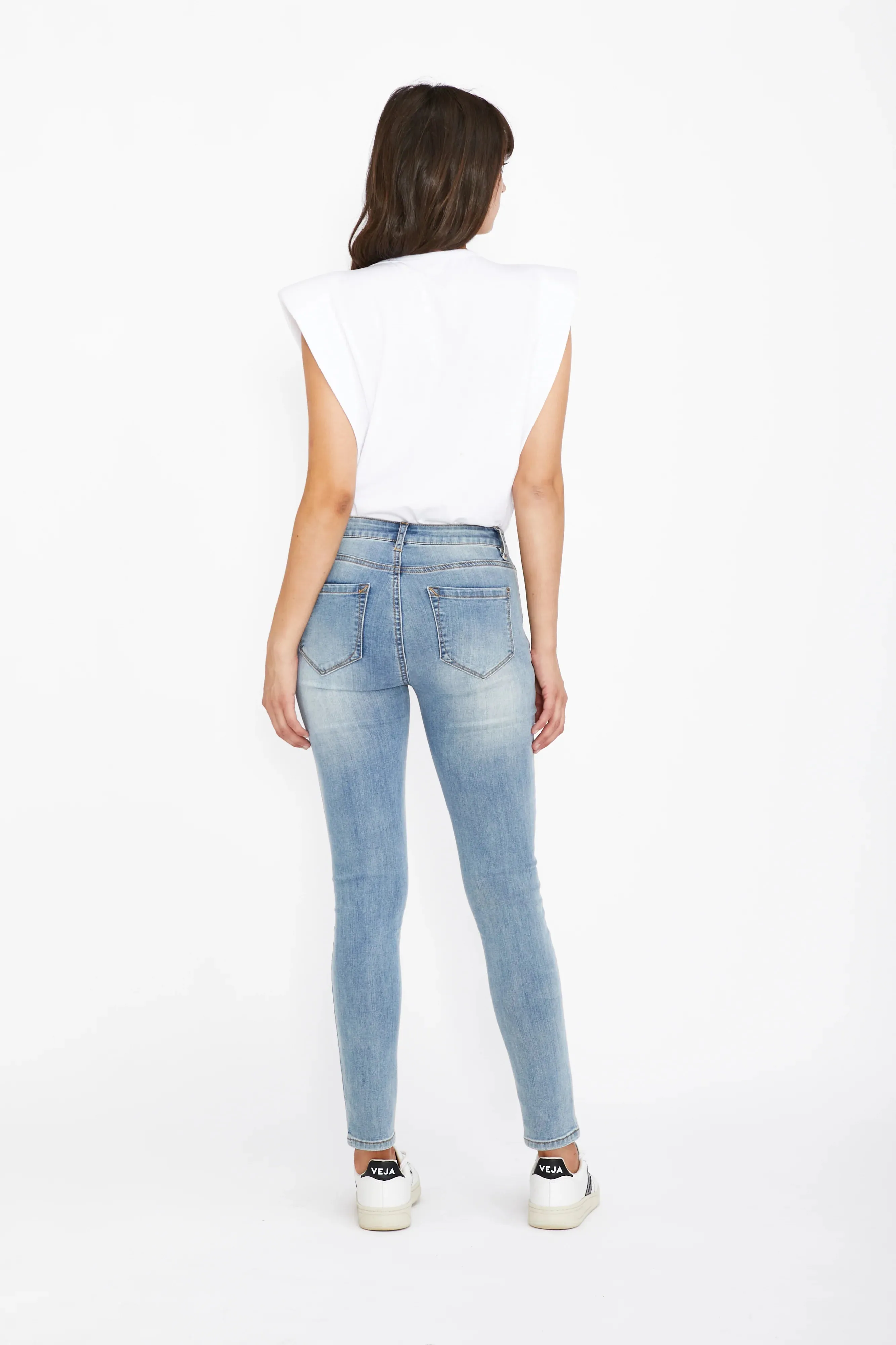 Saint Rose Lucia Stretch Denim Jeans - Light Blue