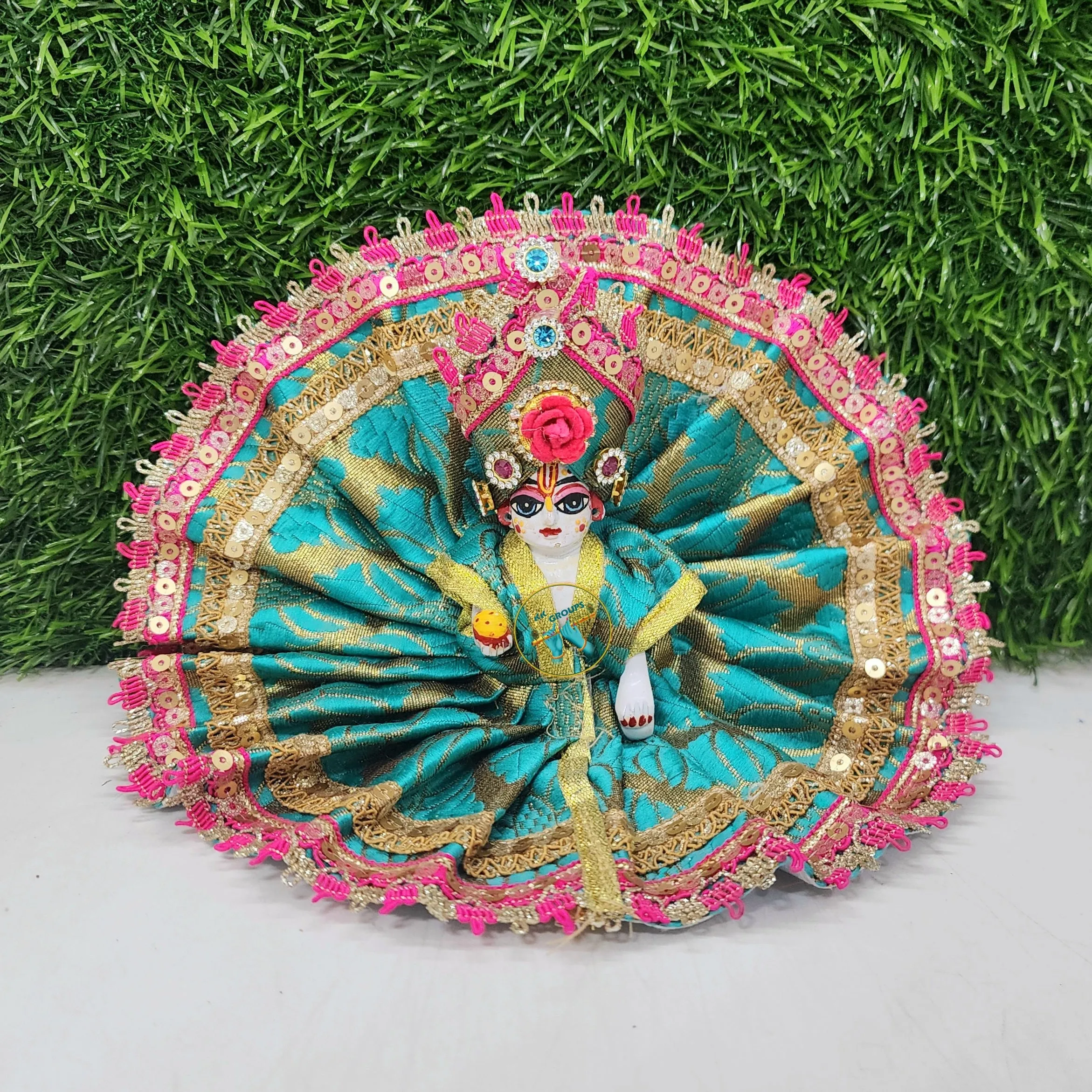 Sea green fancy dress for laddu gopal ji