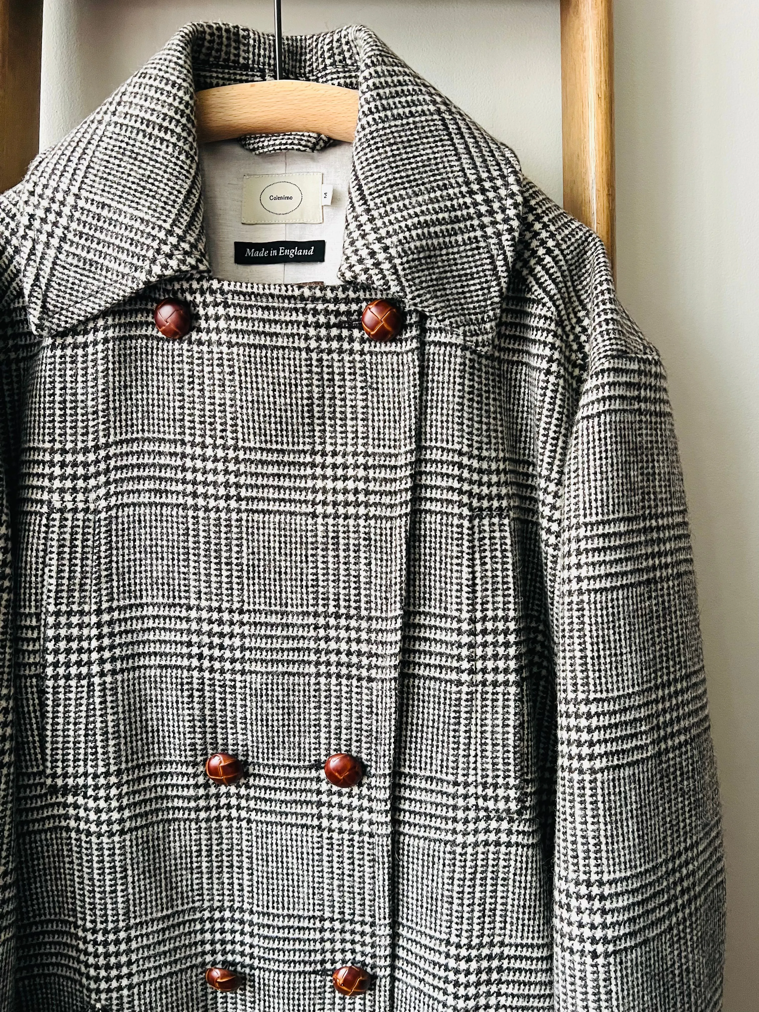 Shetland Wool Coat / Houndstooth