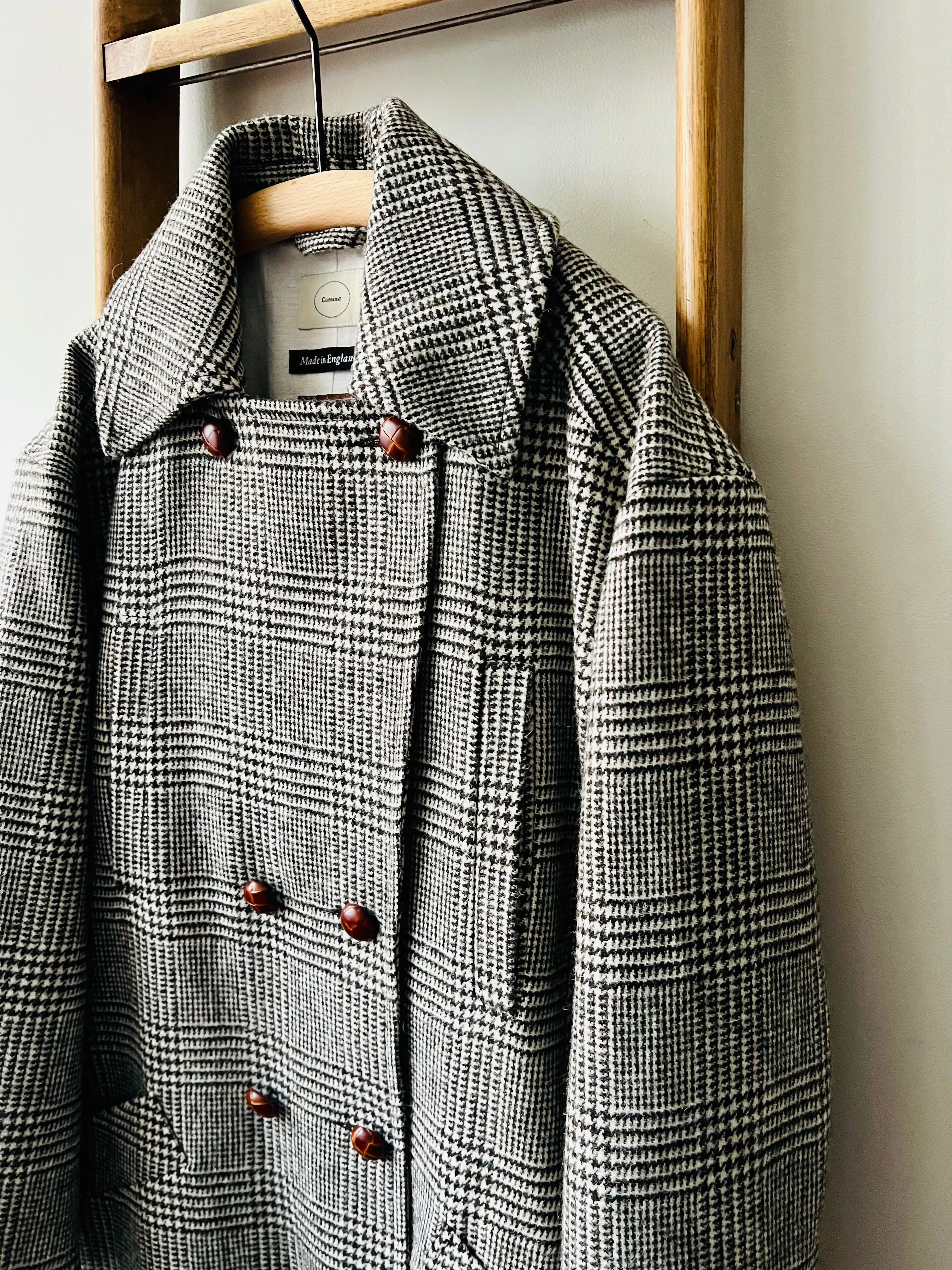 Shetland Wool Coat / Houndstooth