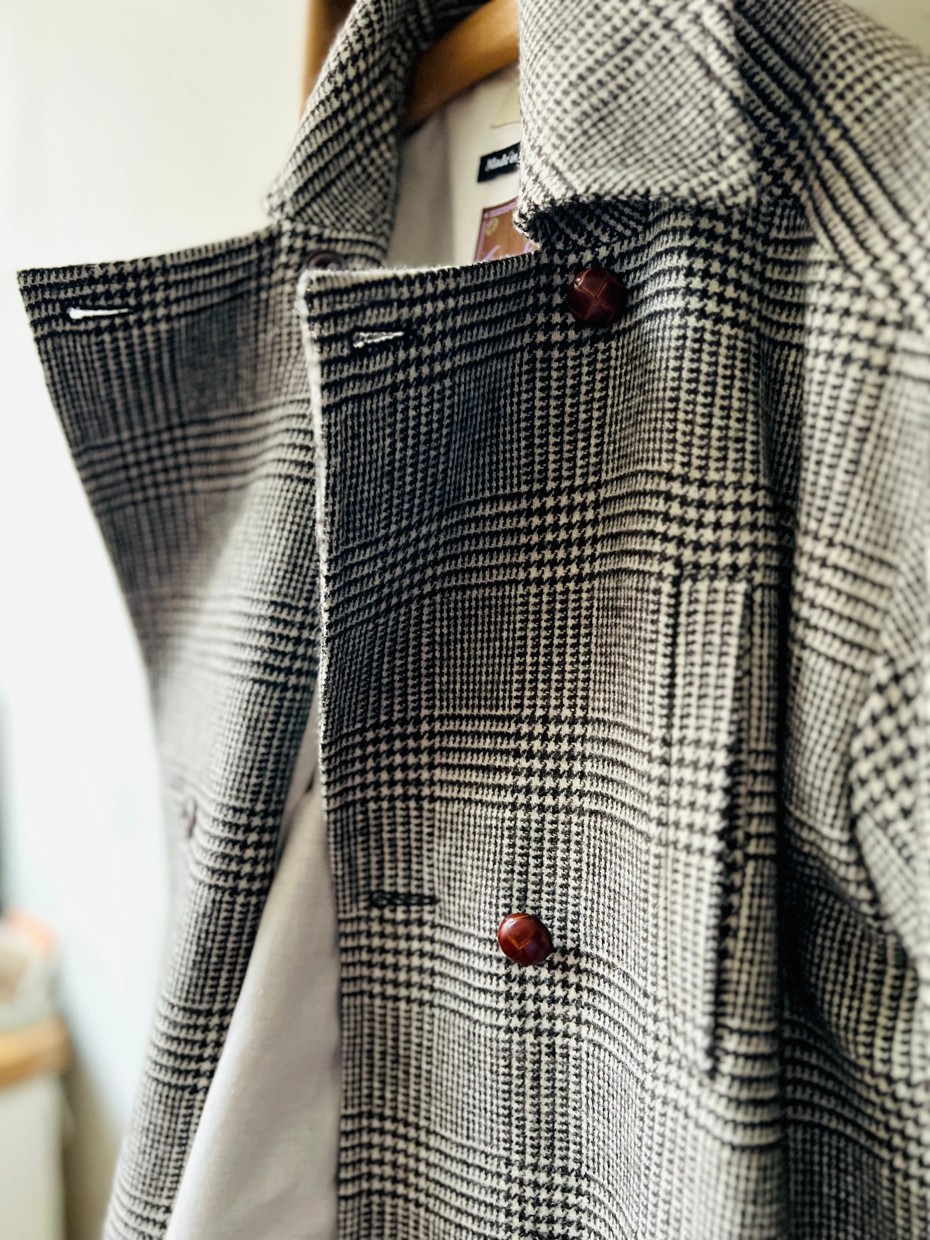 Shetland Wool Coat / Houndstooth