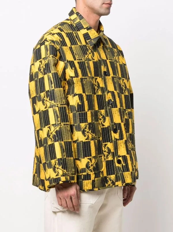 Wheel Quilt Jacket - Yellow and Black