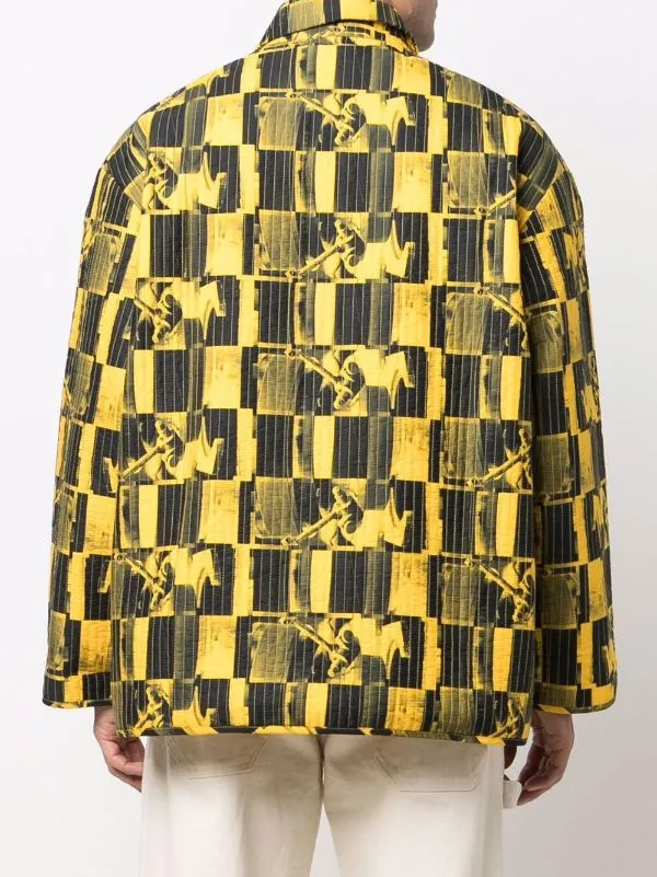 Wheel Quilt Jacket - Yellow and Black