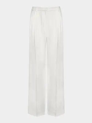 Wide Tailored Trouser in Ivory