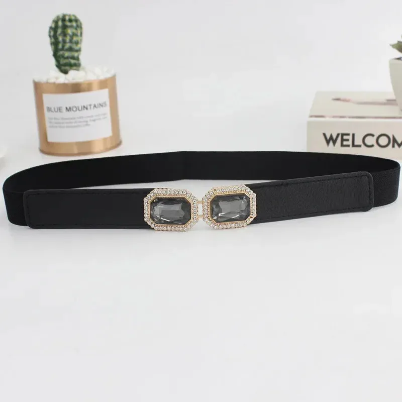 Women Skinny Belt for Dresses Ladies Fashion Elastic Belts Waist Band Cinch Waistband Suitable for The Waist of 68cm To 100cm