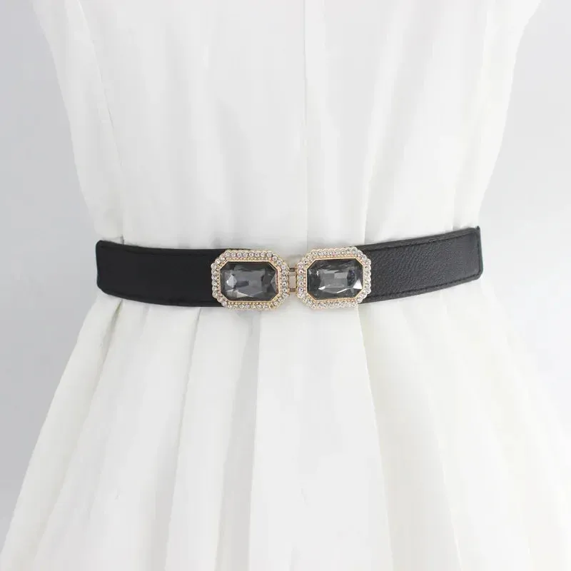 Women Skinny Belt for Dresses Ladies Fashion Elastic Belts Waist Band Cinch Waistband Suitable for The Waist of 68cm To 100cm