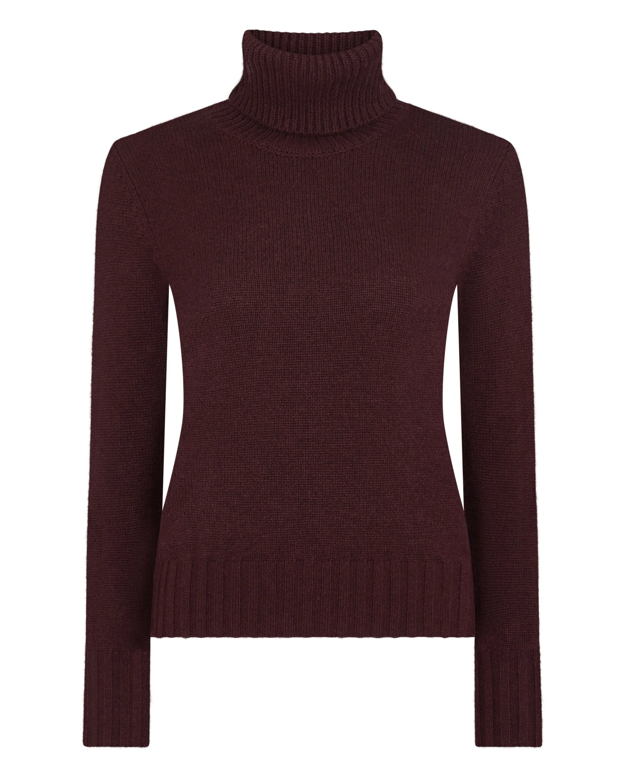 Women's Hazel Chunky Roll Neck Cashmere Jumper Claret Red